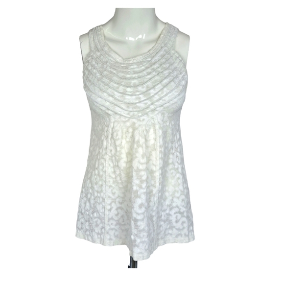 Free People White Lace Tank Top - Picture 1 of 10